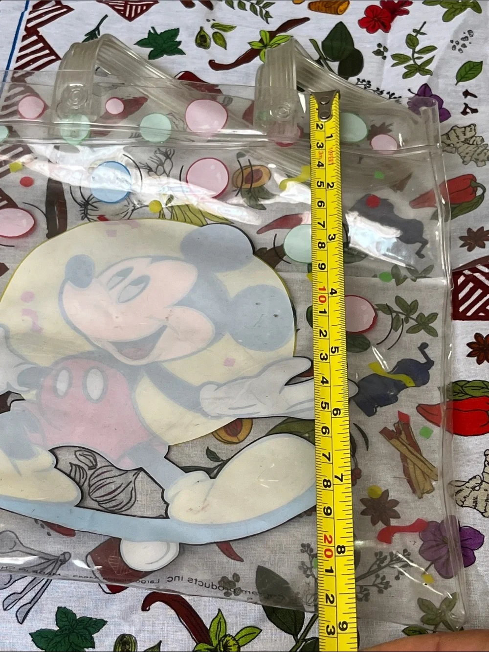 Disney Clear Mickey Mouse Tote Bag - Yellow, Red, Blue & Green Accents